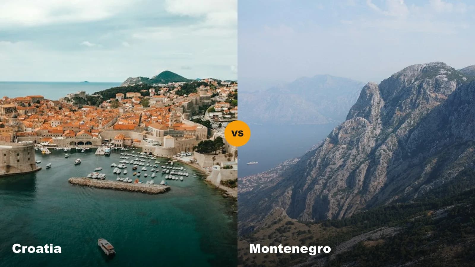 Croatia vs Montenegro travel comparison beaches towns costs 2026