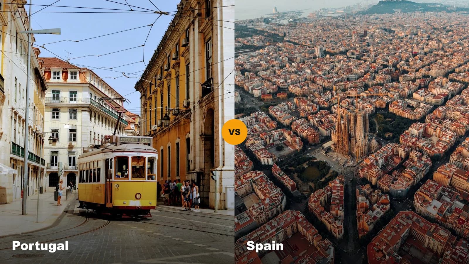 Portugal vs Spain travel comparison beaches cities food costs 2026